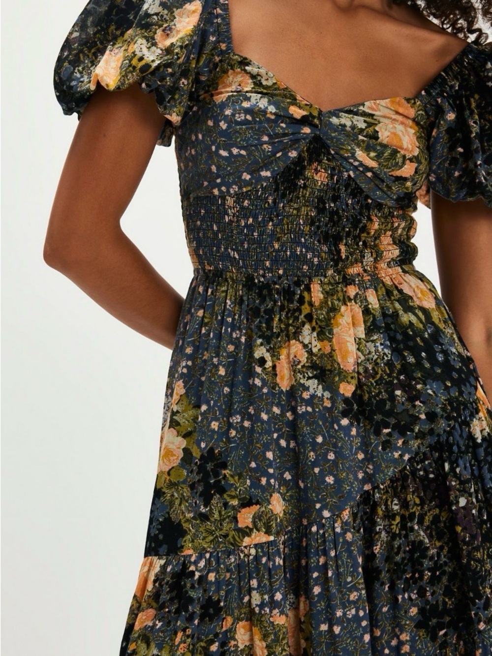 Free People Sun-drenched Short Sleeve Maxi Dress, size small
